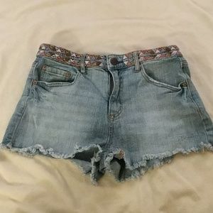 High waisted jean shorts